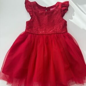 Zunie 2T Red Sequin Tulle Dress